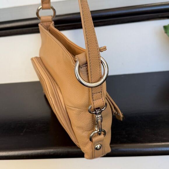 Tignanello like new genuine leather shoulder crossbody handbag purse neutral - Picture 4 of 11